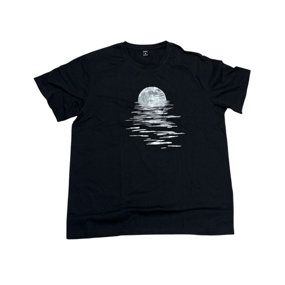 SHEIN Black Moon Reflection Tee